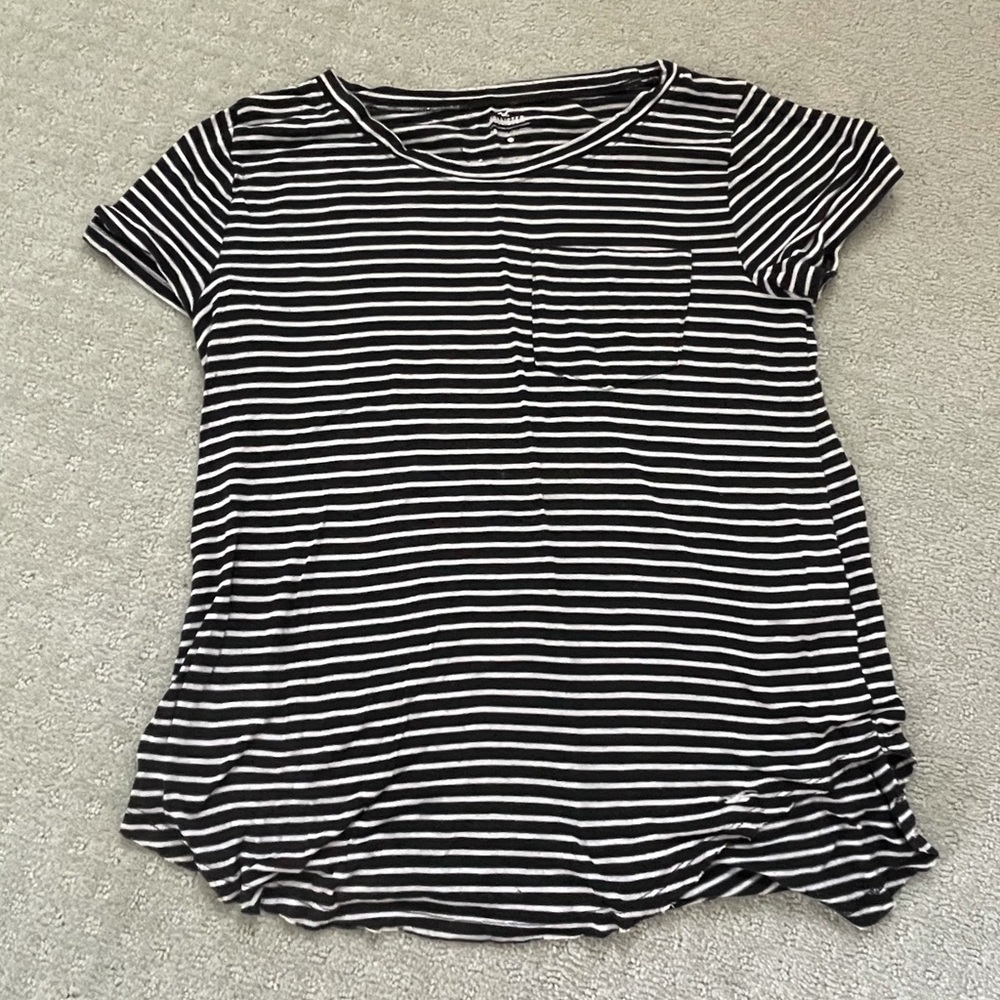 Hollister Striped Black & White Tee